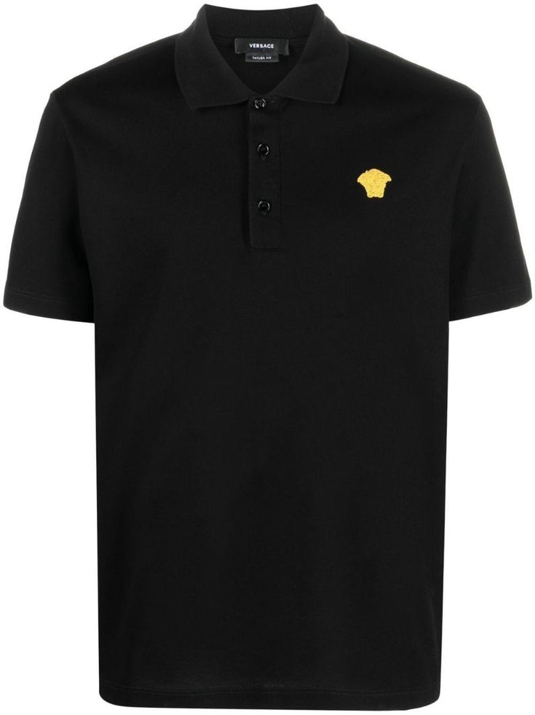 Black Medusa Embroidered Polo Shirt