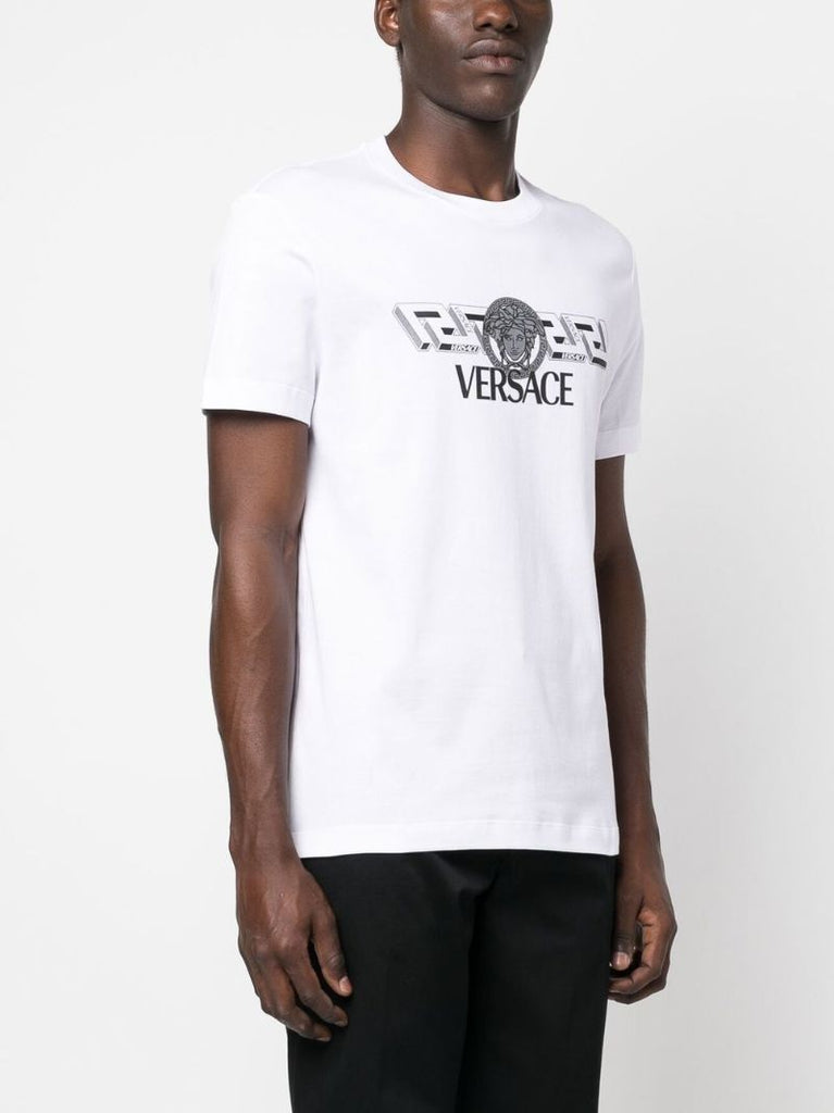 White Logo Print T-shirt