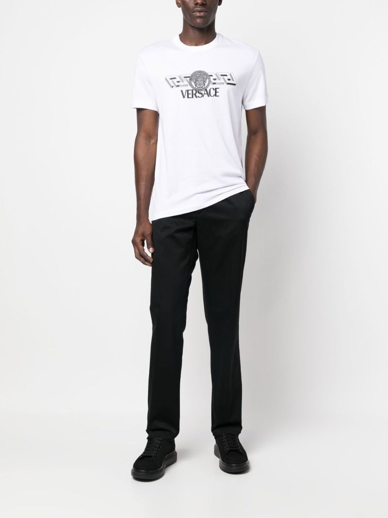 White Logo Print T-shirt