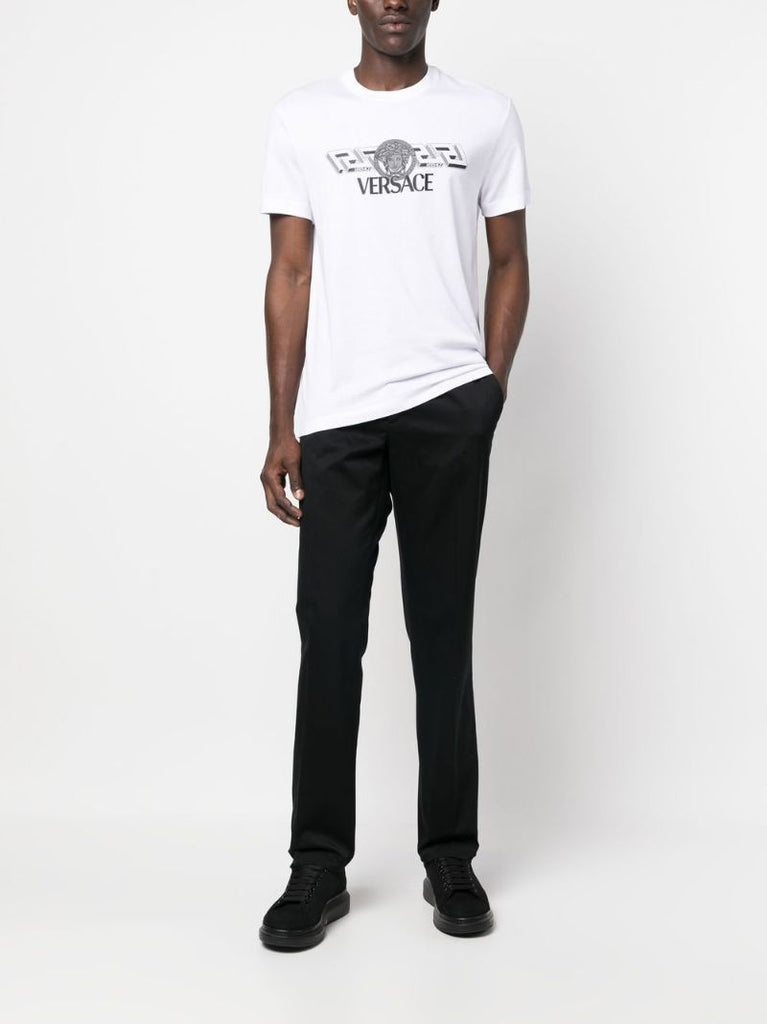 White Logo Print T-shirt