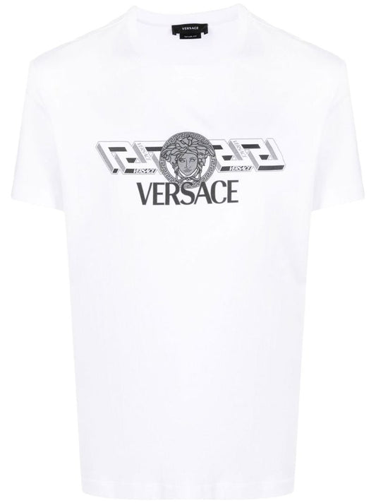 White Logo Print T-shirt