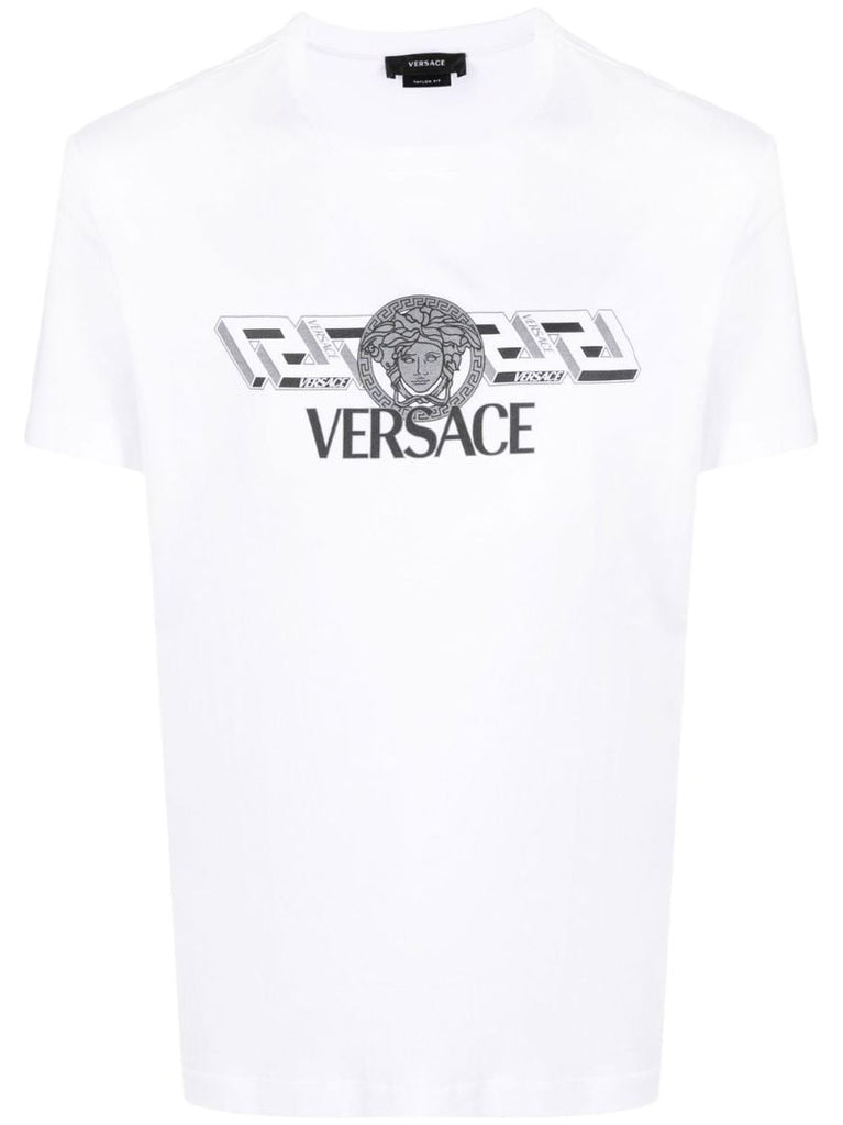 White Logo Print T-shirt