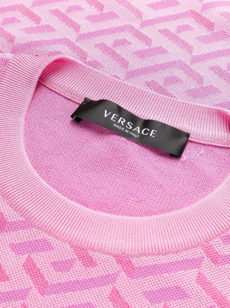 Pink La Greca Jacquard Mini Dress