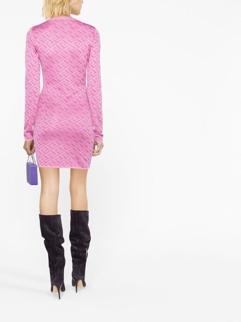 Pink La Greca Jacquard Mini Dress