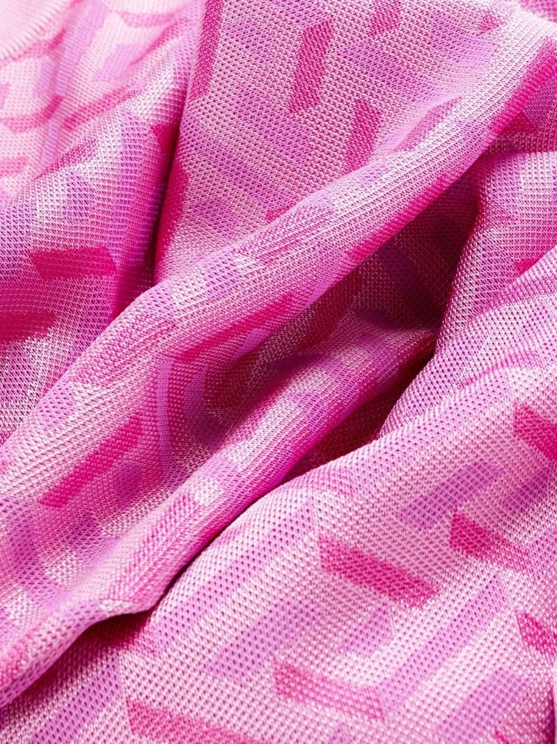 Pink La Greca Jacquard Mini Dress