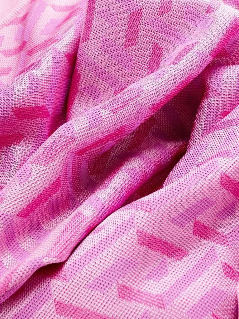 Pink La Greca Jacquard Mini Dress
