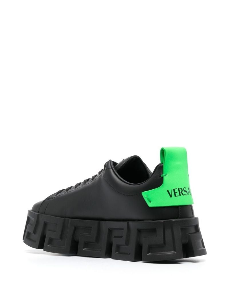 Black Greca Leather Sneakers