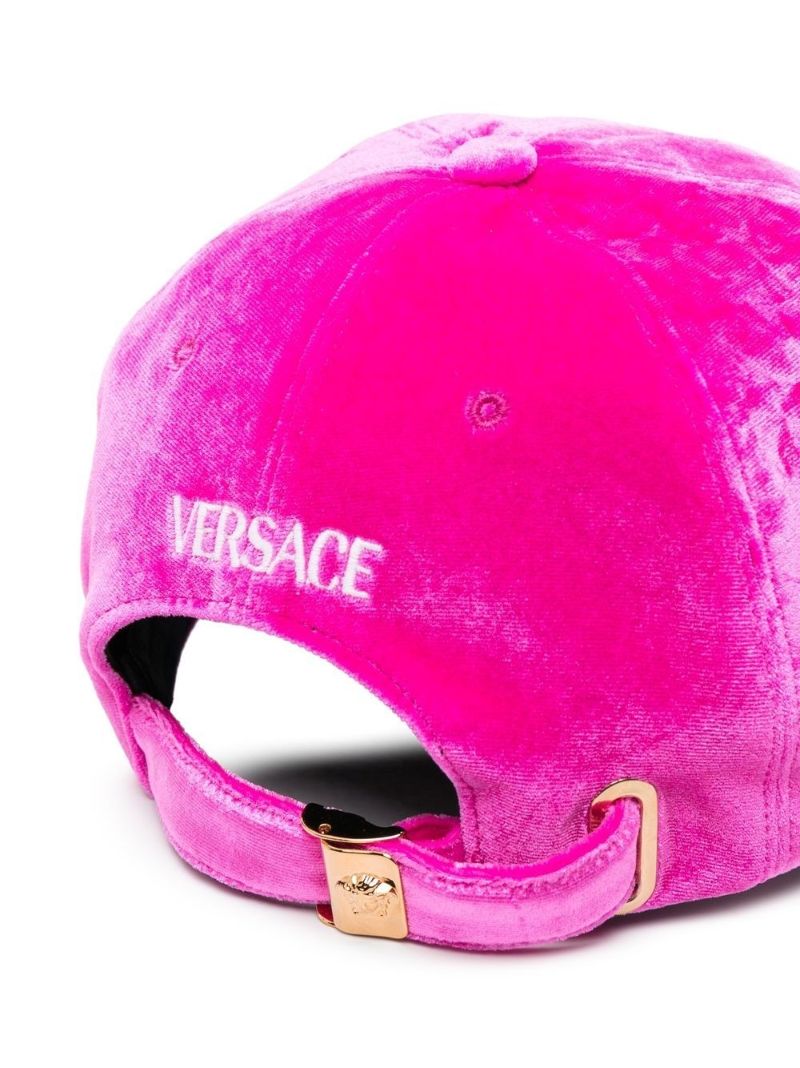 Pink Very Versace Velvet Baseball Cap