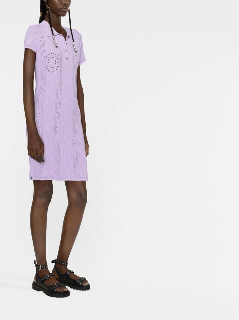 Purple Pointelle-knit Tennis Dress