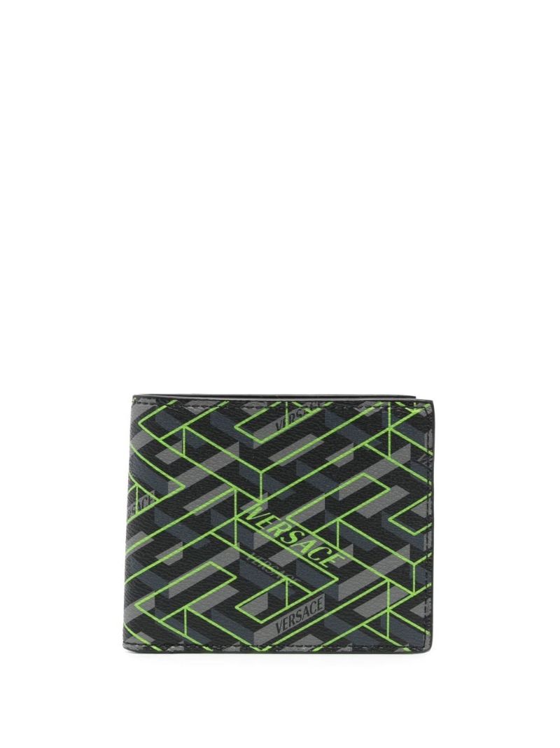 Black La Greca Bi-fold Wallet