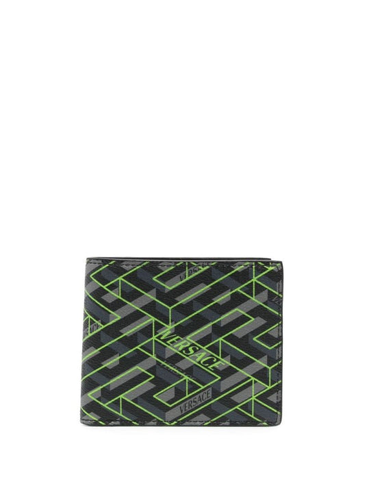 Black La Greca Bi-fold Wallet