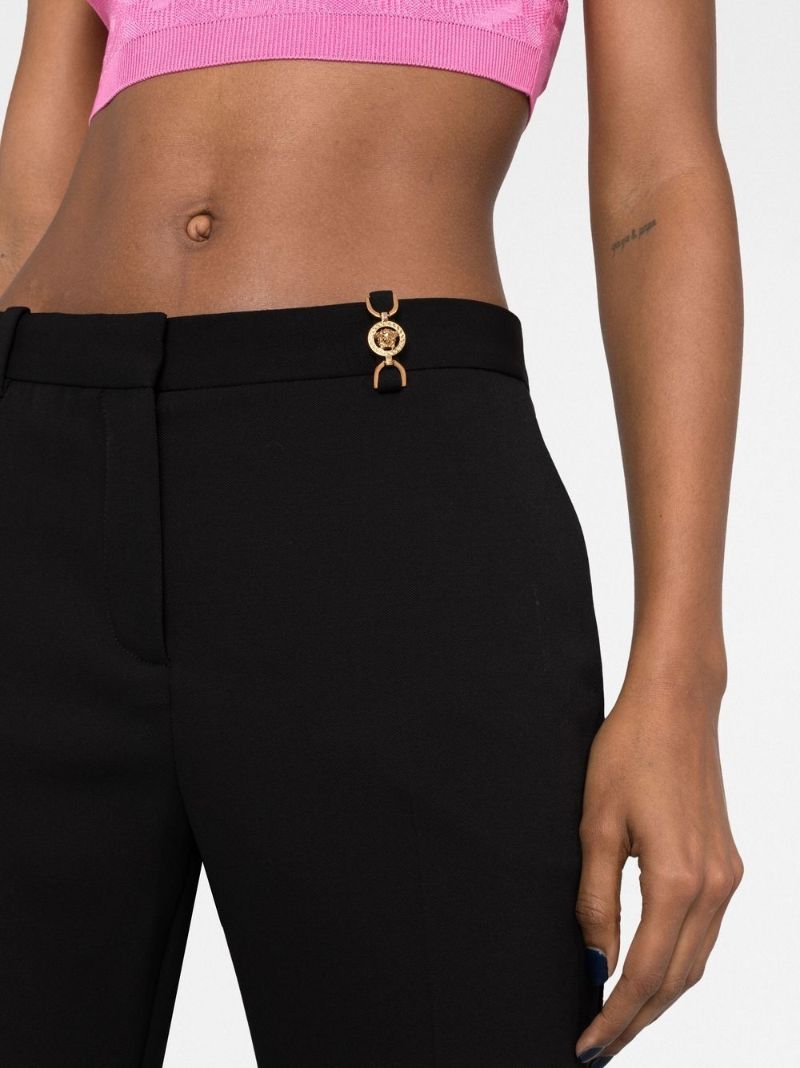 Black Flared Wool Trousers