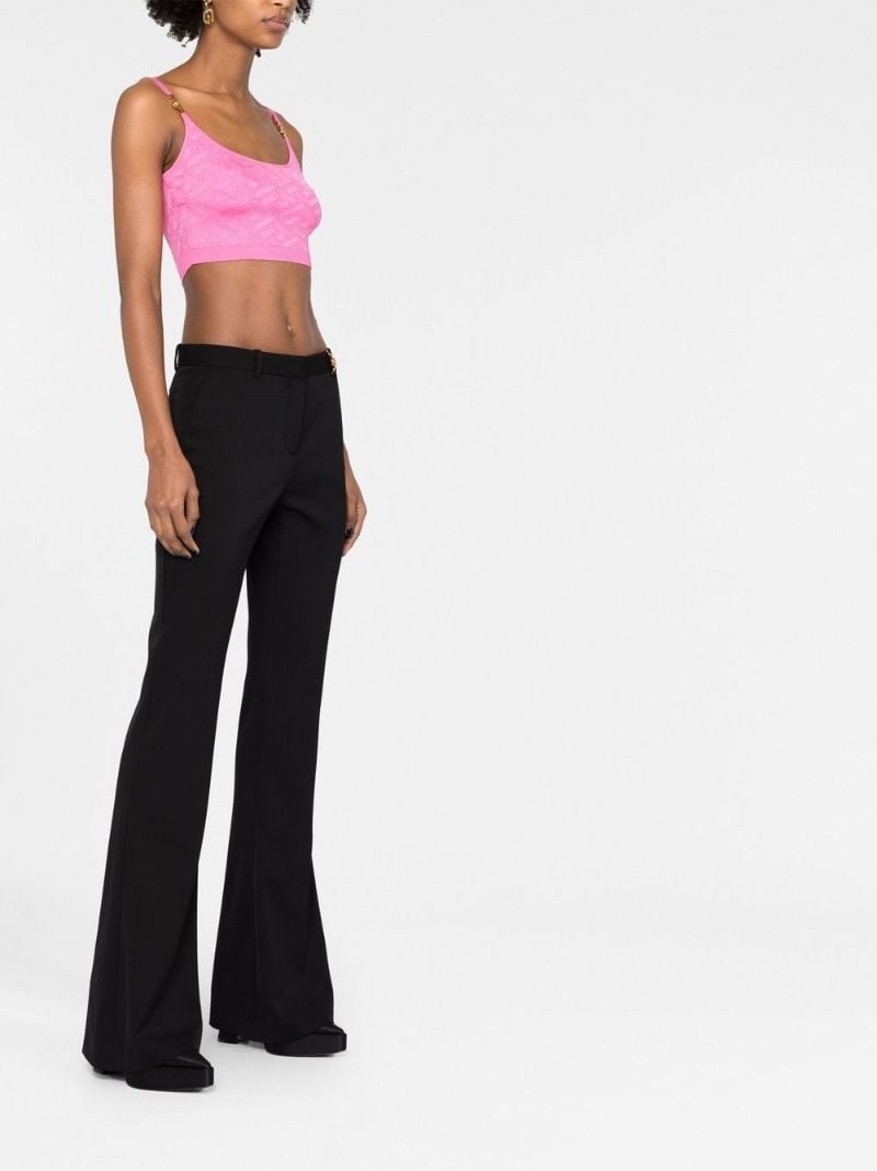 Black Flared Wool Trousers