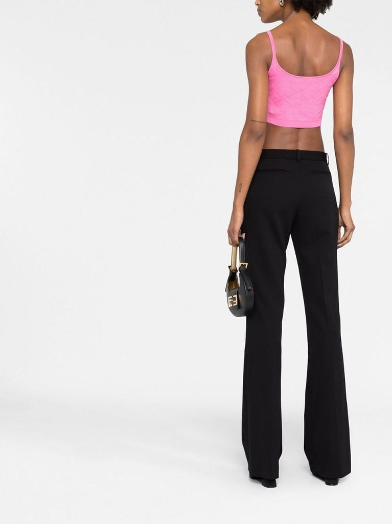 Black Flared Wool Trousers