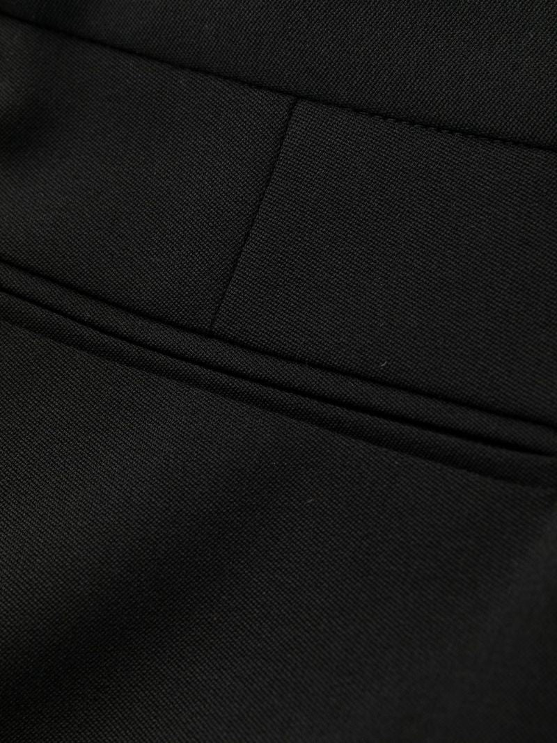 Black Flared Wool Trousers