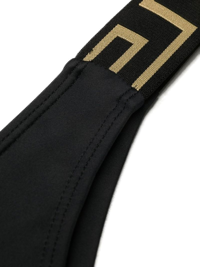 Black La Greca Thong Bikini Bottoms