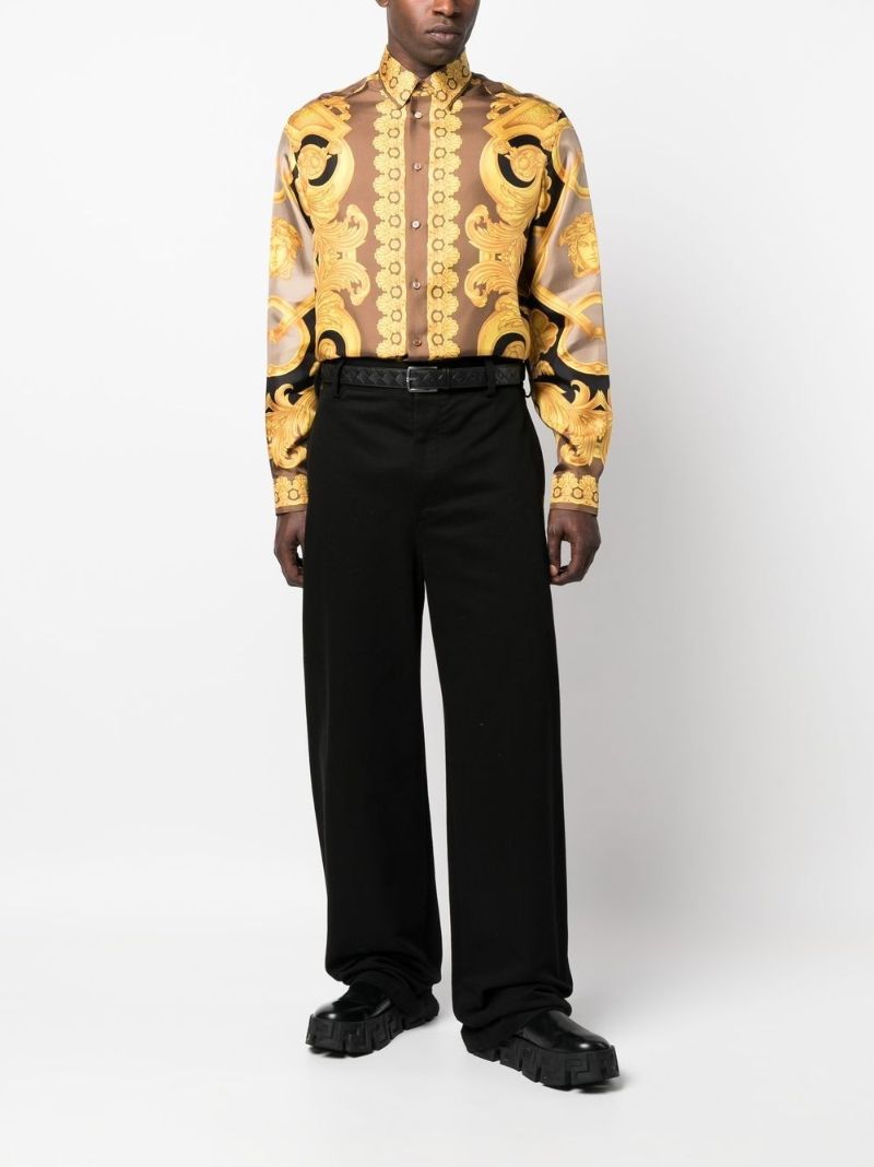 Brown Barocco 660 Silk Shirt