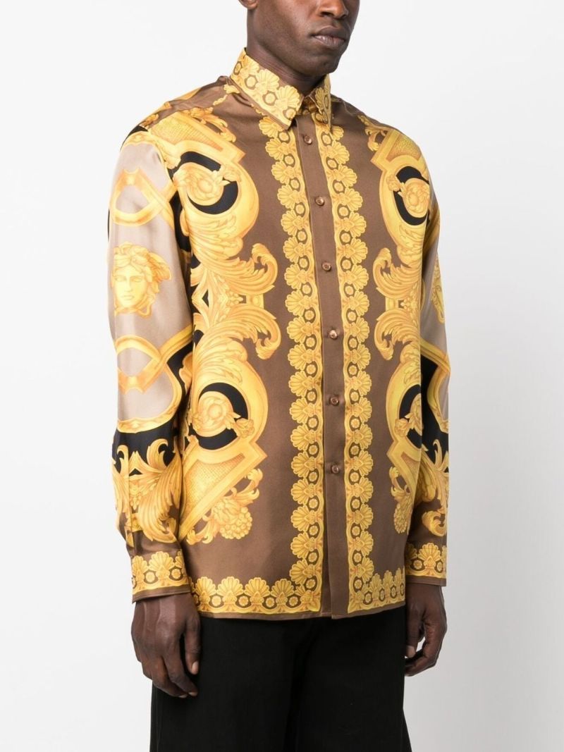 Brown Barocco 660 Silk Shirt