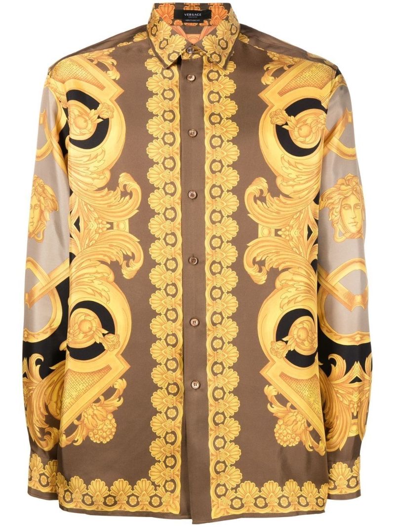 Brown Barocco 660 Silk Shirt