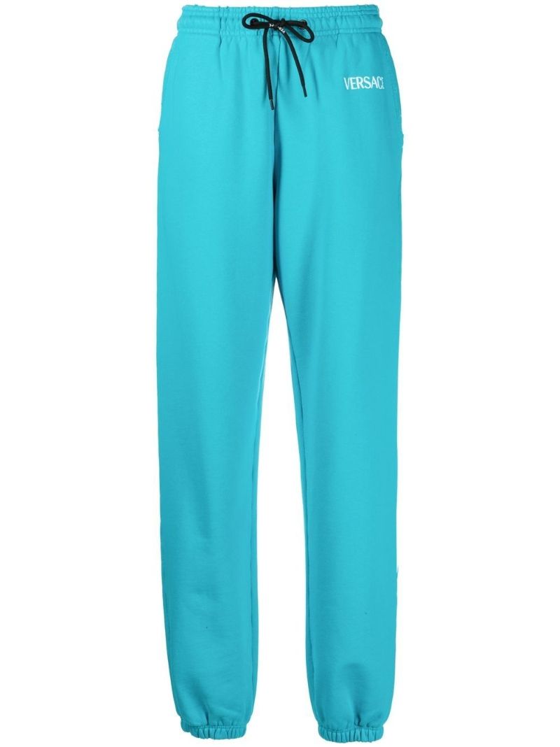 Blue Logo Print Track Pants