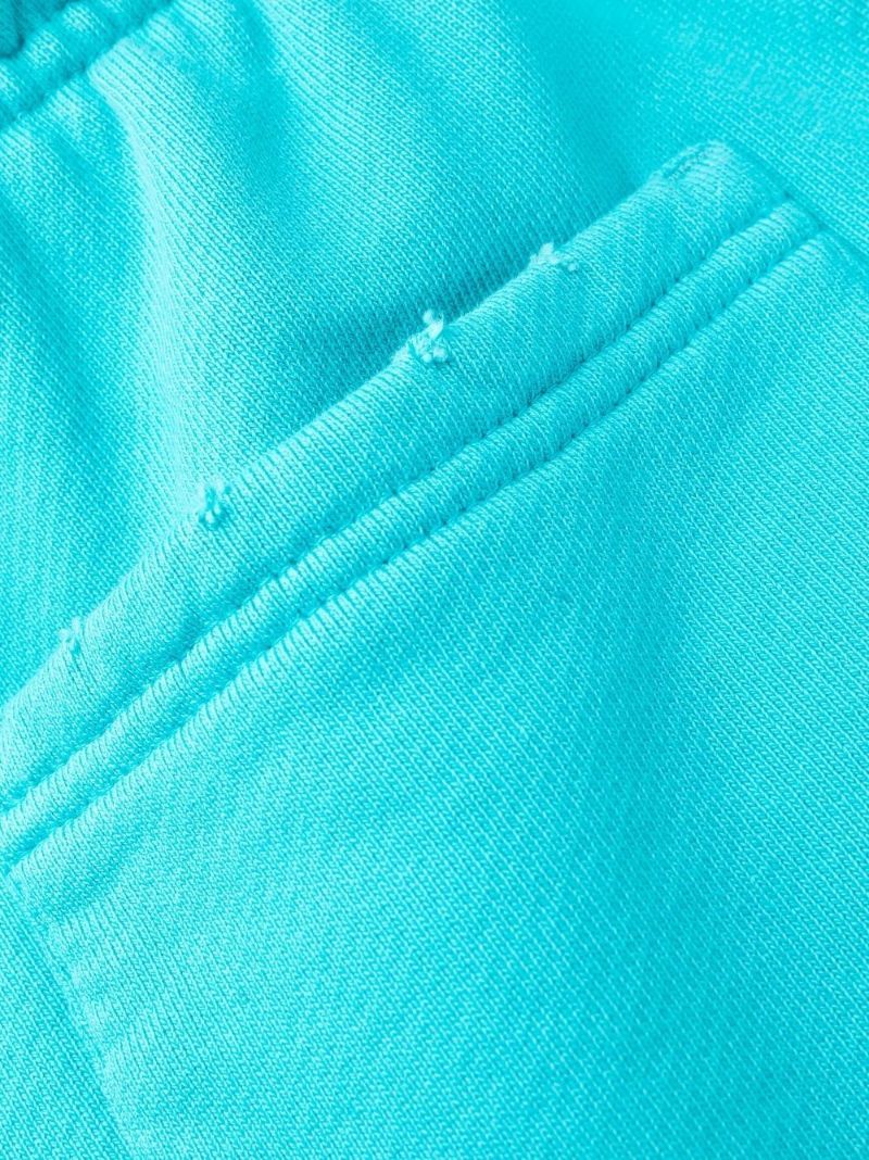 Blue Logo Print Track Pants