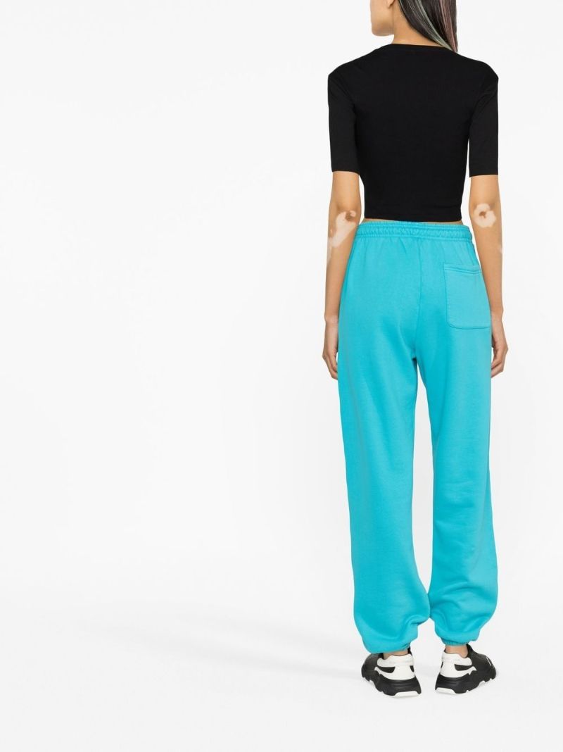 Blue Logo Print Track Pants