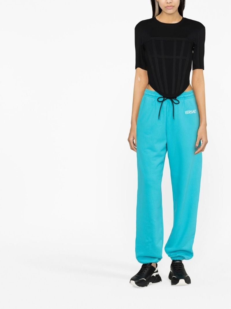 Blue Logo Print Track Pants