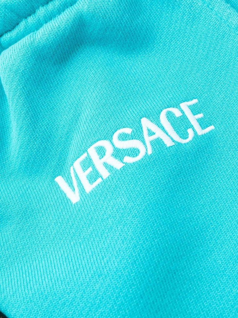 Blue Logo Print Track Pants