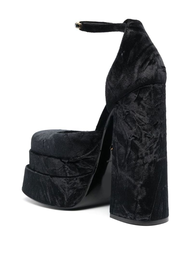 Black Medusa Aevitas 155 Velvet Platform Pumps