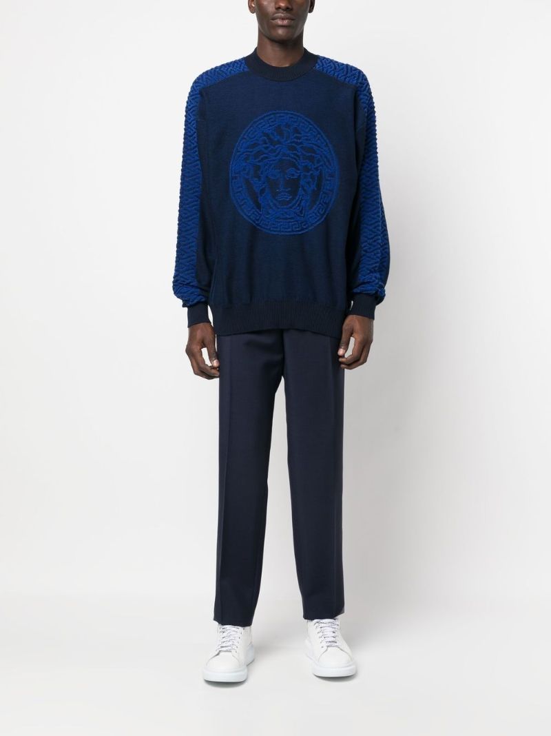 Blue La Greca Medusa Terry Sweater