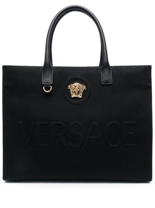 Black La Medusa Small Tote Bag