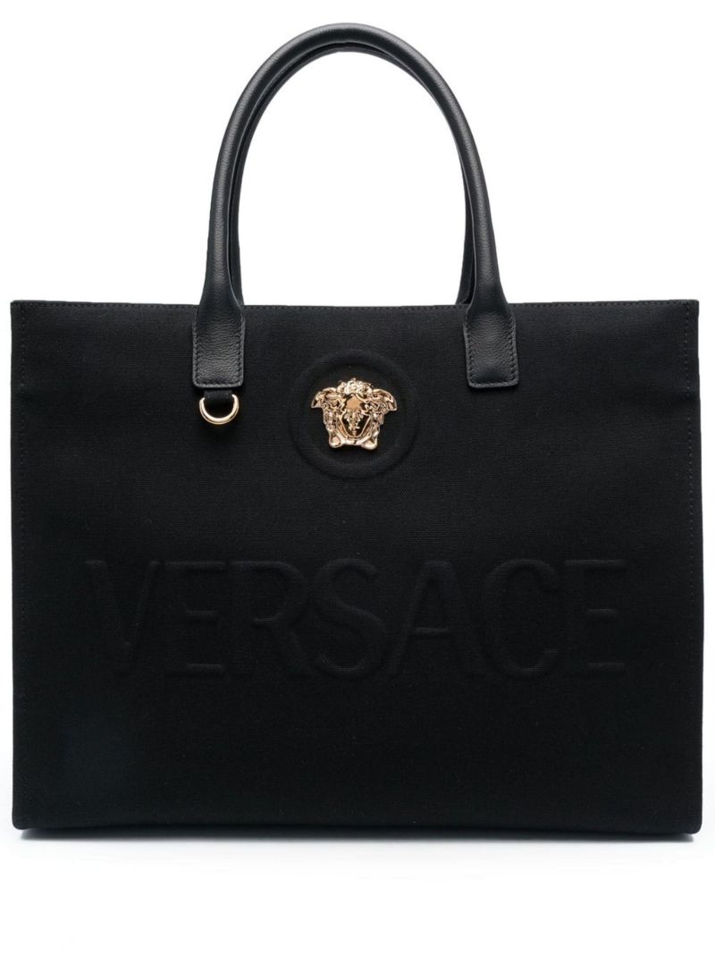 Black La Medusa Small Tote Bag
