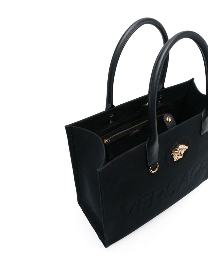 Black La Medusa Small Tote Bag