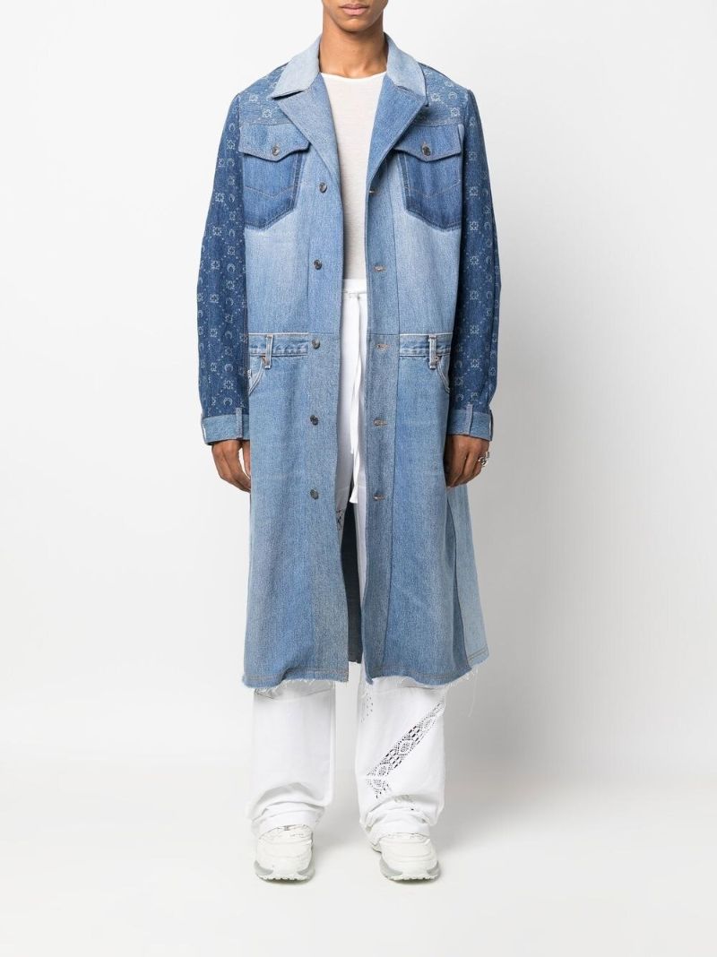 Blue Patchwork Denim Coat