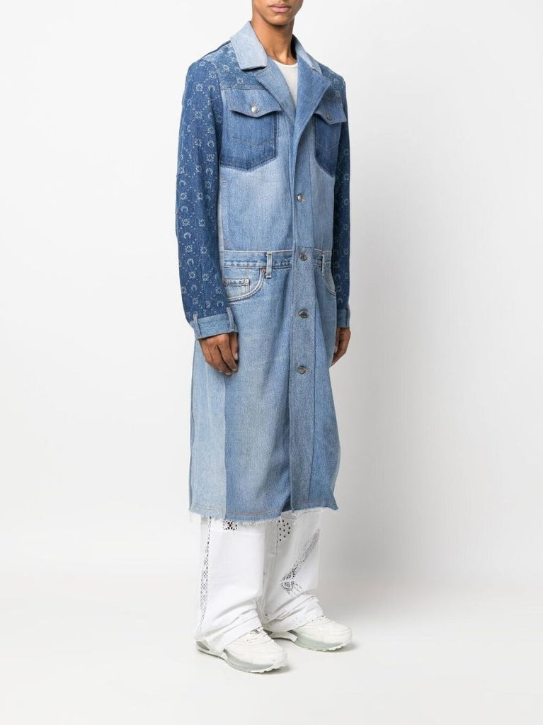 Blue Patchwork Denim Coat