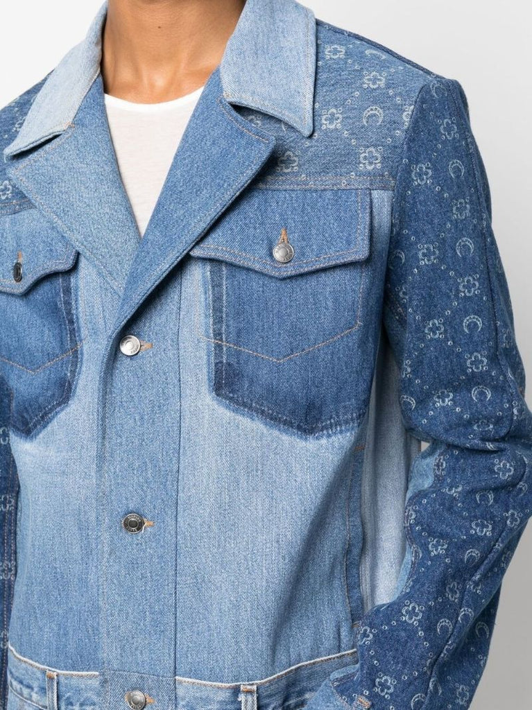 Blue Patchwork Denim Coat