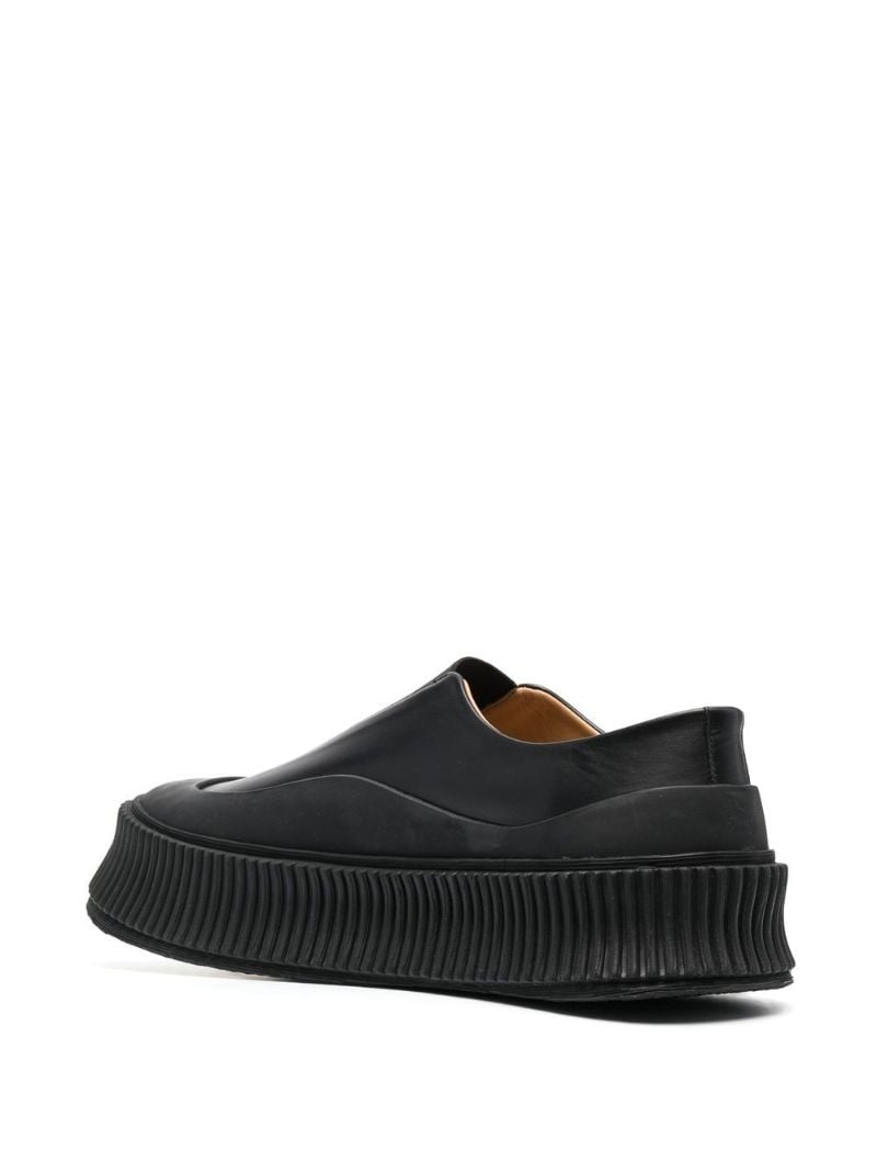Black Leather Slip-on Sneakers
