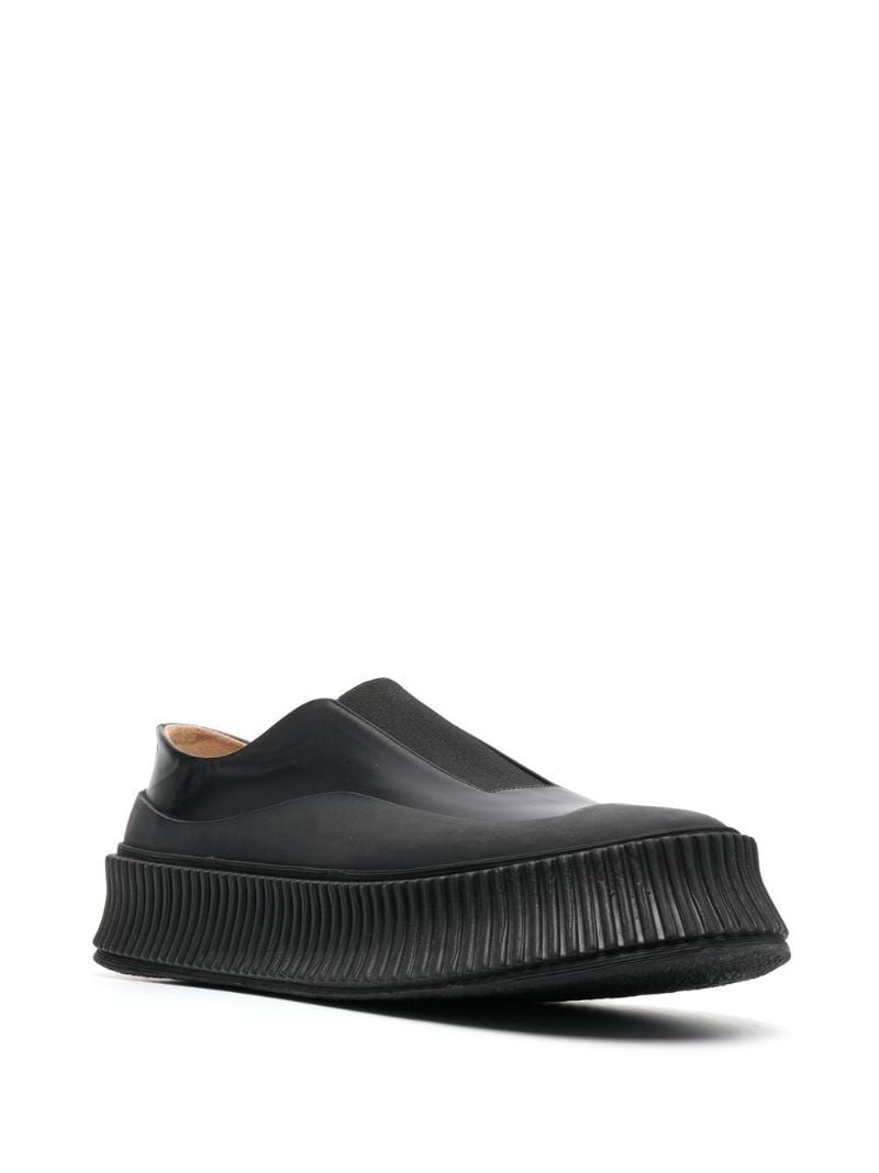 Black Leather Slip-on Sneakers