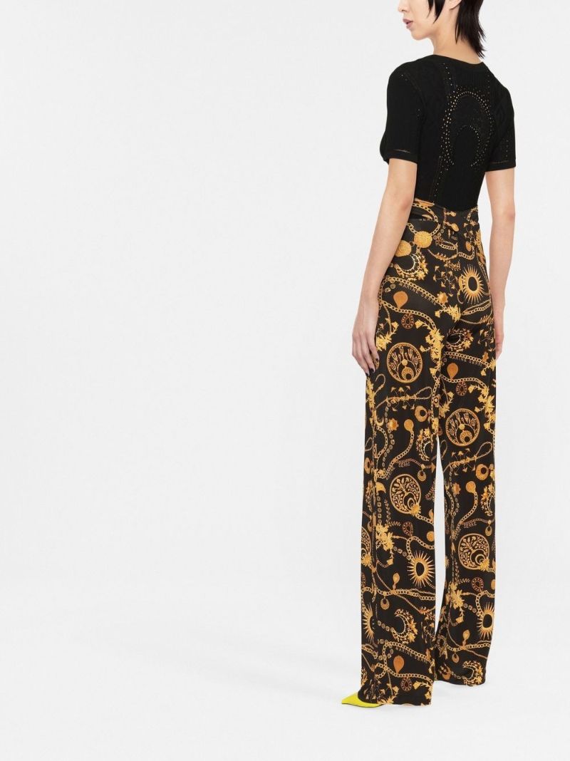 Black Ornament Jewellery Print Trousers
