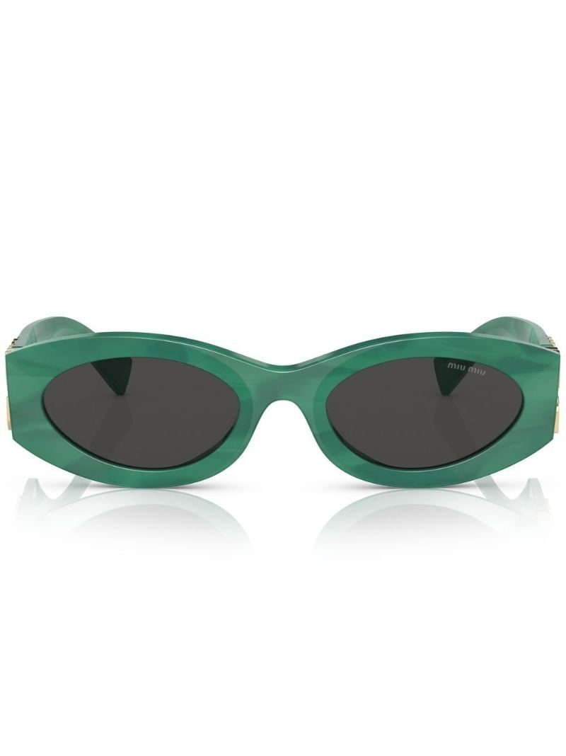 Green Oval Cat Eye Sunglasses