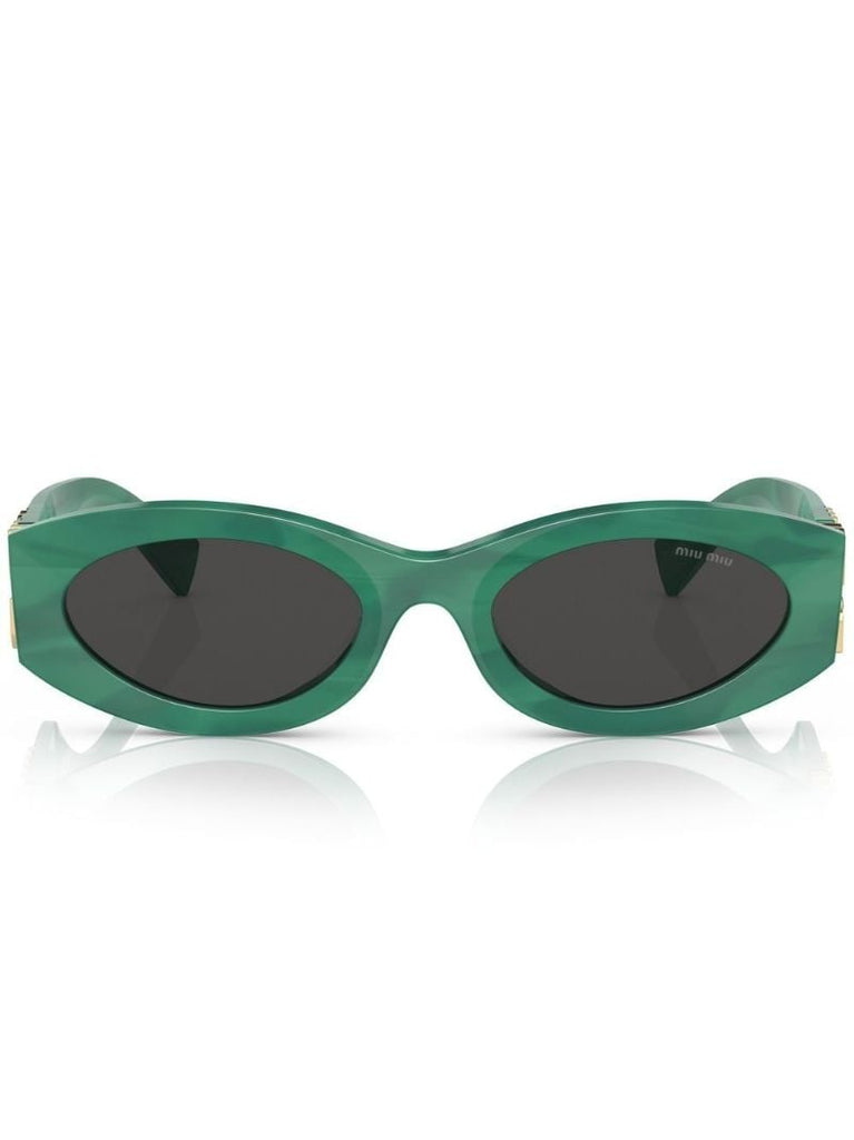 Green Oval Cat Eye Sunglasses