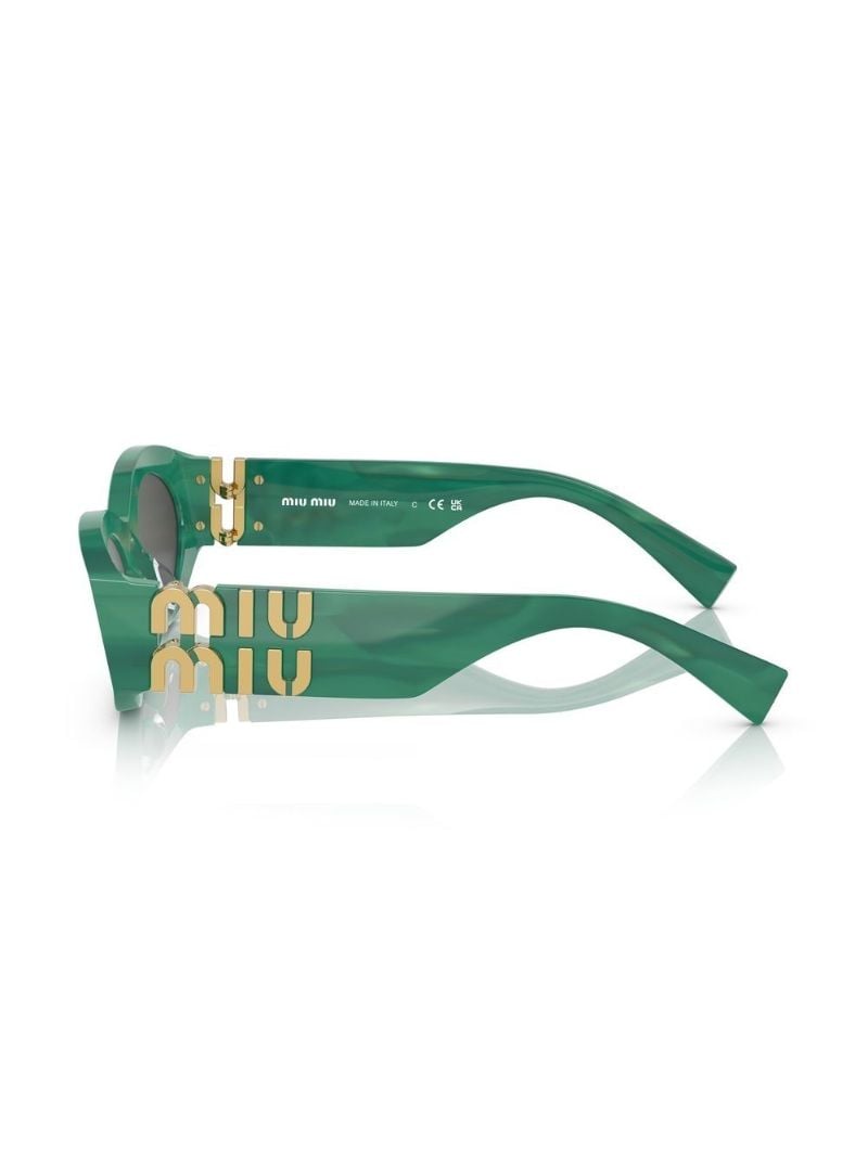 Green Oval Cat Eye Sunglasses