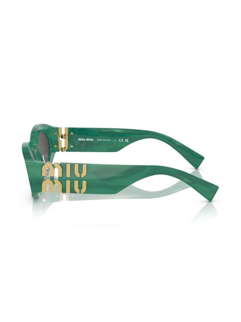 Green Oval Cat Eye Sunglasses