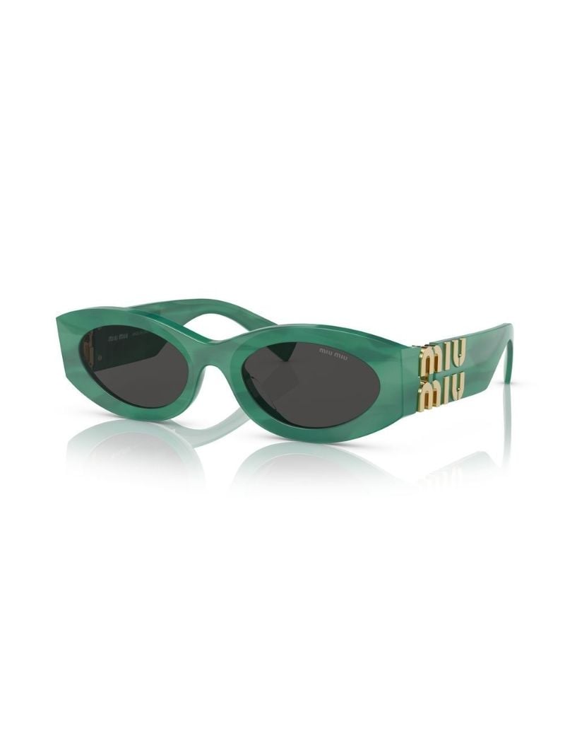 Green Oval Cat Eye Sunglasses