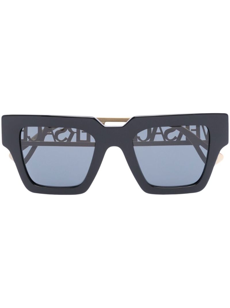 Black Logo Plaque Sunglasses