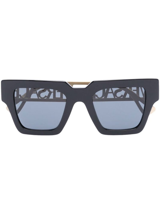 Black Logo Plaque Sunglasses