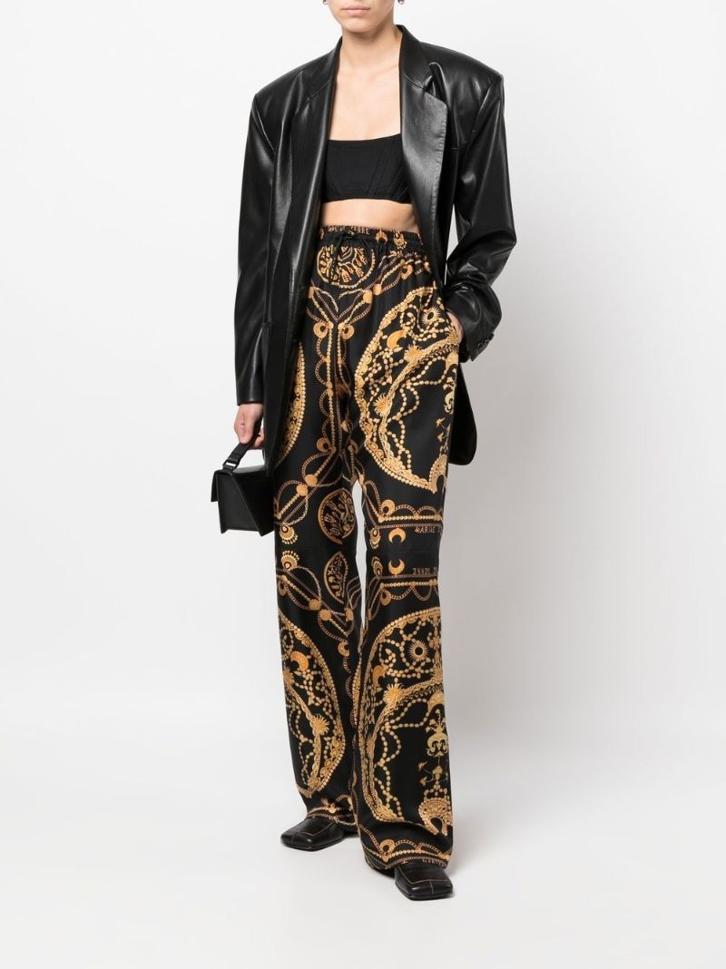 Black Ornament Jewellery Silk Pyjama Trousers