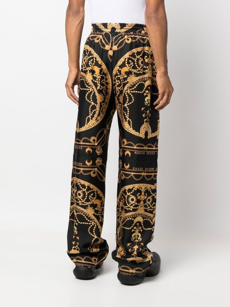 Black Ornament Jewellery Silk Pyjama Trousers
