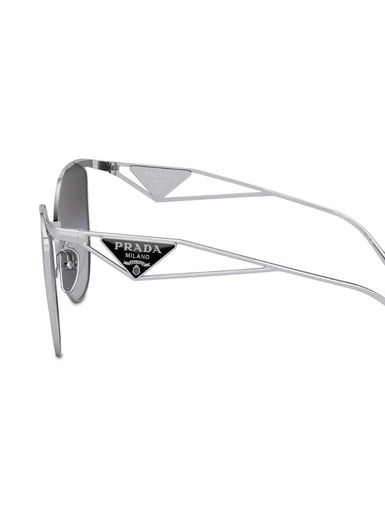 Silver Triangle-logo Cat-eye Sunglasses
