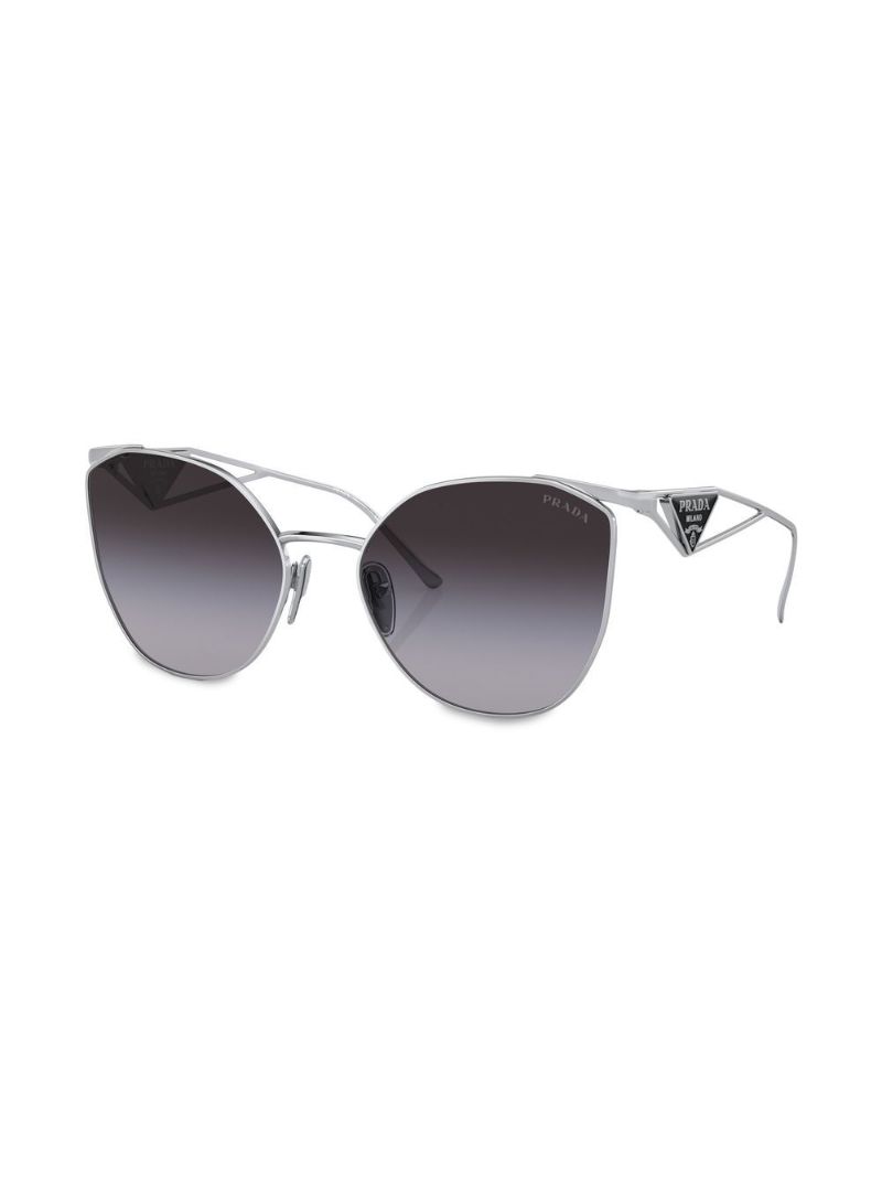 Silver Triangle-logo Cat-eye Sunglasses